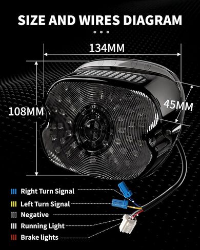 LX-LIGHT Smoked LED Tail Light with Turn Signal Brake Light Compatible with Dyna Sportster 883 1200 Road King Electra Glides Tour Glides Road Glides Nightster Street Bob,EMC Bulit-in in Kuwait
