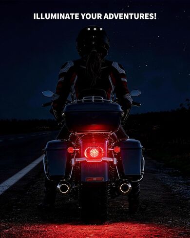 LX-LIGHT Smoked LED Tail Light with Turn Signal Brake Light Compatible with Dyna Sportster 883 1200 Road King Electra Glides Tour Glides Road Glides Nightster Street Bob,EMC Bulit-in in Kuwait