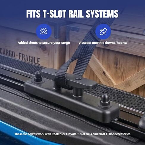 طقم ربط الرف المرتفع 1118459: يناسب فتحة T المتوافقة مع أدوات ربط الرف المرتفعة RealTruck (مجموعة من 4) in Kuwait