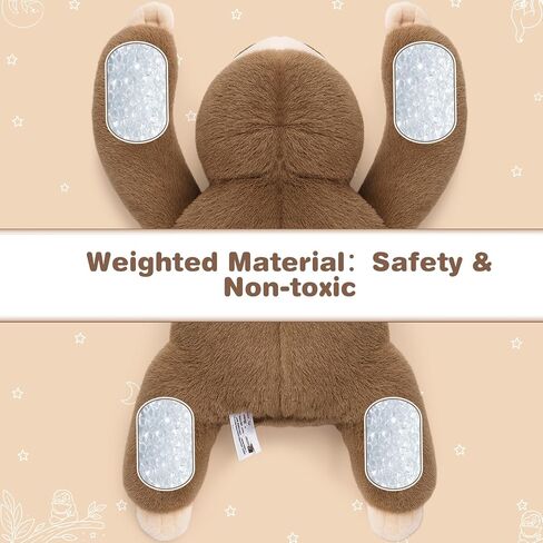 Joyreal Sloth Sensory Weighted Vibrating Pillow, Pressure Activated for Kids Adults, Plush Minky Soft Size: 11 by 21 inches Pillow Animal for Gift Birthday in Kuwait