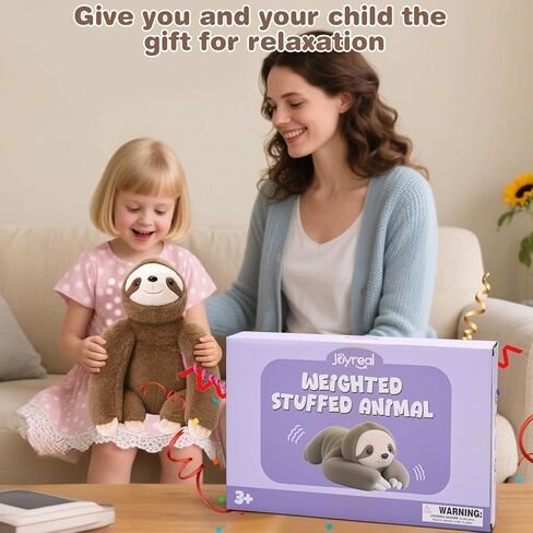 Joyreal Sloth Sensory Weighted Vibrating Pillow, Pressure Activated for Kids Adults, Plush Minky Soft Size: 11 by 21 inches Pillow Animal for Gift Birthday in Kuwait