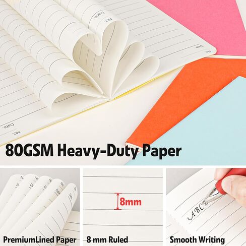 120 Pack Small Lined Notepads Bulk, Mini Journal Pocket Notebooks Set 3.5 Inch x 5.5 Inch, Colored Cover Notebook Wide Ruled, 10 Colors 24 Sheets (48 Pages) for Traveler, Students in Saudi Arabia