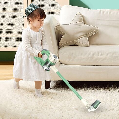 3-in-1 Kids Vacuum That Really Works, Toddler Toy Vacuum Cleaning Set for Children Aged 3+, Fun Kids Working Toy Vacuum Cleaner with Working Suction for Realistic Play (630Green) in Kuwait