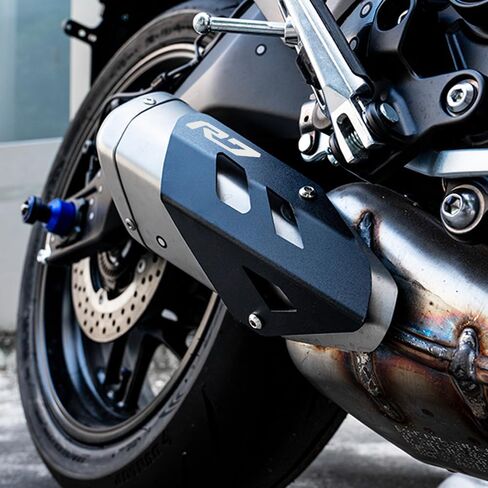 MOWOK Fit For YAMAHA R7 YZF-R7 YZFR7 2026 2025 2024 2023 2022 2021 Accessories Motorcycle heat shield Exhaust Pipe Cover Guard Muffler Protector (Black) in Kuwait