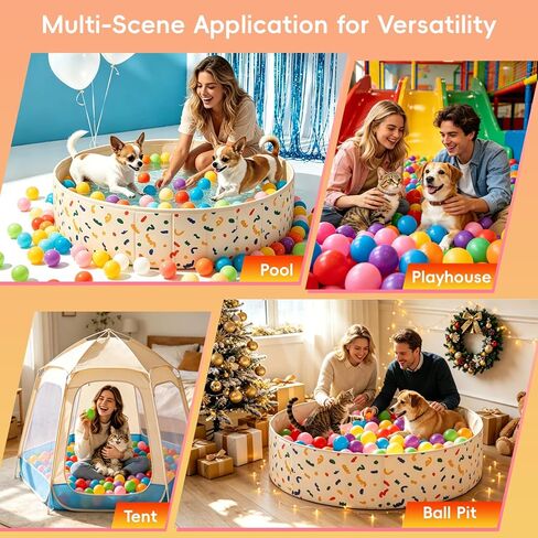 كرات الحفرة 100 عبوة - كرات بلاستيكية سميكة من البولي إيثيلين السميكة مقاس 2.2 بوصة، 7 ألوان نابضة بالحياة مقاومة للسحق لحفرة الكرة، الخيمة، بيت اللعب، حمام السباحة، روضة الأطفال in Kuwait