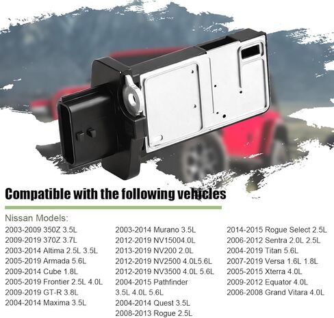 Car Mass Air Flow Meter Sensor, OEM# 22680-7S00A Aluminum Vehicle Airflow Sensor, Automotive Replacement Accessories, Compatible with 03-14 Altima, 03-09 350Z, 06-12 Sentra in Kuwait
