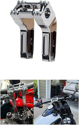 رافعات مقود سحب للخلف بنمط النادي مقاس 6 بوصات من أجل Harley 1 بوصة بار Dyna Softail Sportster Low Rider Fat Street Bob FLSL FXBB FXBR FXLRST (كروم، 6 بوصة) in Kuwait