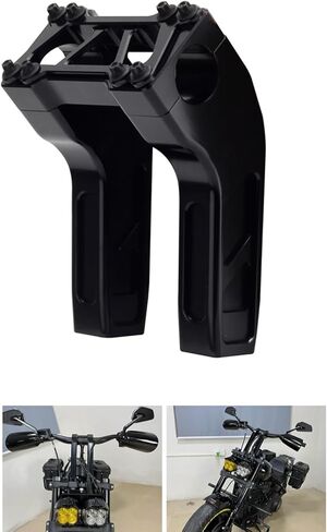 6 Inch Club Style CNC Pullback Handlebar Risers For Harley 1'' Bar Dyna Softail Sportster Low Rider Fat Street Bob FLSL FXBB FXBR FXLRST (Chrome, 6 Inch) in Kuwait