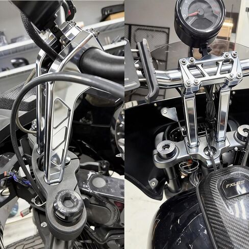 رافعات مقود سحب للخلف بنمط النادي مقاس 6 بوصات من أجل Harley 1 بوصة بار Dyna Softail Sportster Low Rider Fat Street Bob FLSL FXBB FXBR FXLRST (كروم، 6 بوصة) in Kuwait