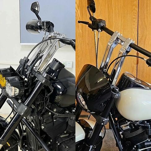 رافعات مقود سحب للخلف بنمط النادي مقاس 6 بوصات من أجل Harley 1 بوصة بار Dyna Softail Sportster Low Rider Fat Street Bob FLSL FXBB FXBR FXLRST (كروم، 6 بوصة) in Kuwait