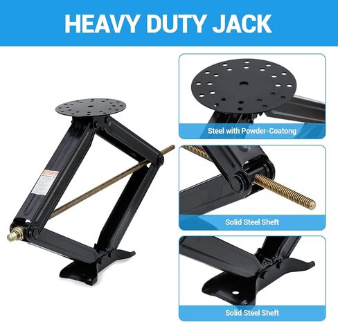 Garvee 30 in RV Scissor Jack - 7500 LB Heavy Duty Leveling Stabilizer with Crank Handle, Stable Base, 4 in-30 in Adjustable Height, Powder Coated Steel for Travel Trailers, RVs & Campers - 1 Pack in Kuwait
