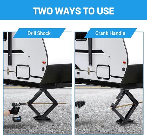 Garvee 30 in RV Scissor Jack - 7500 LB Heavy Duty Leveling Stabilizer with Crank Handle, Stable Base, 4 in-30 in Adjustable Height, Powder Coated Steel for Travel Trailers, RVs & Campers - 1 Pack in Kuwait