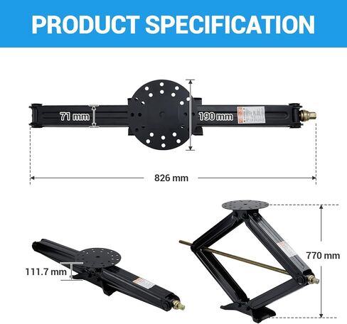 Garvee 30 in RV Scissor Jack - 7500 LB Heavy Duty Leveling Stabilizer with Crank Handle, Stable Base, 4 in-30 in Adjustable Height, Powder Coated Steel for Travel Trailers, RVs & Campers - 1 Pack in Kuwait