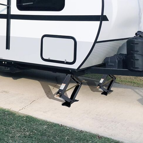 Garvee 30 in RV Scissor Jack - 7500 LB Heavy Duty Leveling Stabilizer with Crank Handle, Stable Base, 4 in-30 in Adjustable Height, Powder Coated Steel for Travel Trailers, RVs & Campers - 1 Pack in Kuwait