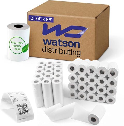 2 1/4" x 85' Thermal Paper Rolls 50 Rolls Receipt Paper BPA-Free & BPS-Free, Phenol-Free POS Thermal Printer Paper, 48 GSM Thick Adding Machine Credit Card Paper, Clover Compatible in Kuwait