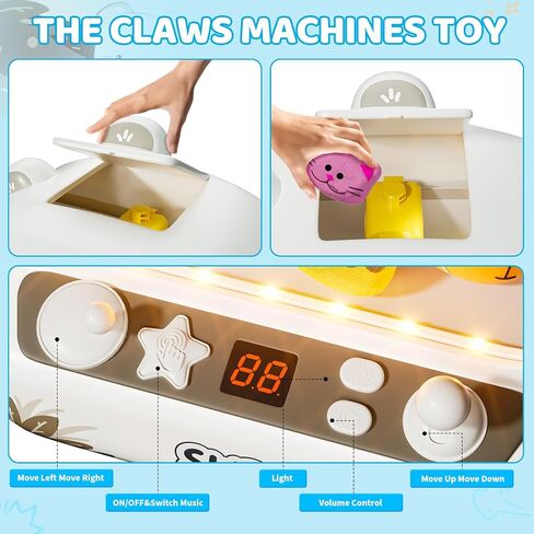 Skirfy Mini Claws Machines for Kids,Vending Machines Toys for Boys Girls 6 7 8 9 Year Old,Arcades Games Toys Bear with LED Light & Adjustable Sound,Birthday Party for 6-12 Year Old Boys Girls in Kuwait