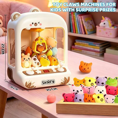 Skirfy Mini Claws Machines for Kids,Vending Machines Toys for Boys Girls 6 7 8 9 Year Old,Arcades Games Toys Bear with LED Light & Adjustable Sound,Birthday Party for 6-12 Year Old Boys Girls in Kuwait