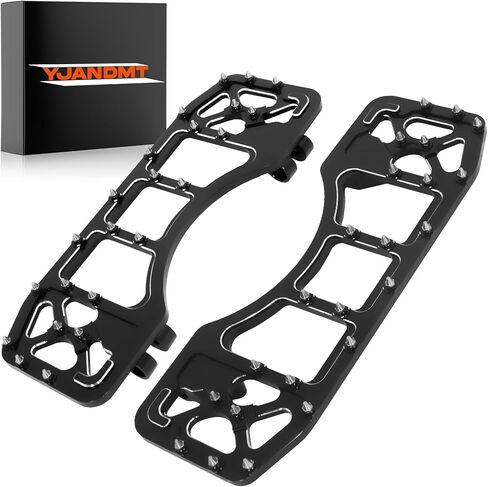 Anti-Slip Pierced Front Driver FloorBoards Footpegs Footboard for Harley Touring Road Glide Street Glide Electra Glide 1986-2025, Softail 1986-2017 & Trike Tri Glide 2008-2025 in Kuwait