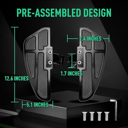 Driver Floorboards Rider Footboard Large Aluminum Foot Peg Footrest Pad Compatible with Can Am Ryker 600 900 Sport & Ryker Rally Edition All Models Accessories in Kuwait