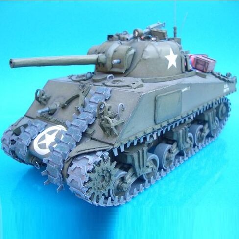 1/25 مقياس الولايات المتحدة الأمريكية شيرمان M4A3 دبابة محاكاة دبابة نموذج ورقي نموذج مركبة مدرعة عسكرية (مجموعة غير مجمعة) in Kuwait