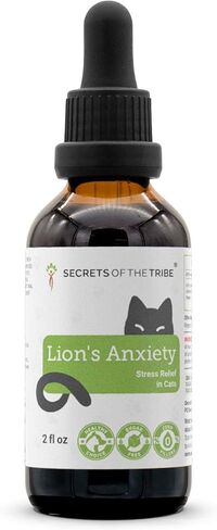 Lion's Anxiety | Natural Herbal Dietary Supplement for Cats | Support Stress Relief in Cats | Alcohol-Free Extract, Ashwagandha, Valerian, Catnip, Chamomile, Hops, Passionflower 2 oz in Saudi Arabia