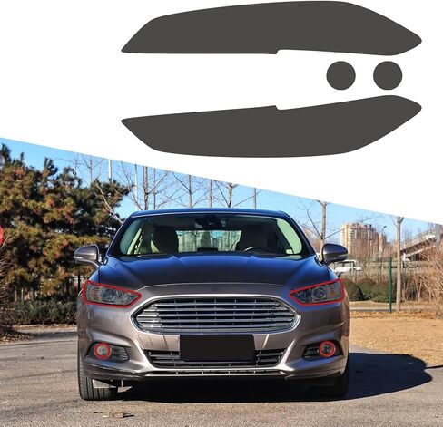 متوافق مع 20% غطاء تغليف من الفينيل للمصابيح الأمامية للدخان الداكن بنسبة 20% لسيارة Ford Fusion 2013-2016، والإكسسوارات الخارجية in Kuwait