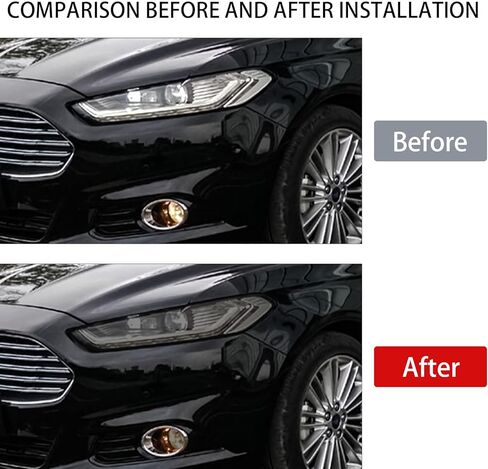 متوافق مع 20% غطاء تغليف من الفينيل للمصابيح الأمامية للدخان الداكن بنسبة 20% لسيارة Ford Fusion 2013-2016، والإكسسوارات الخارجية in Kuwait