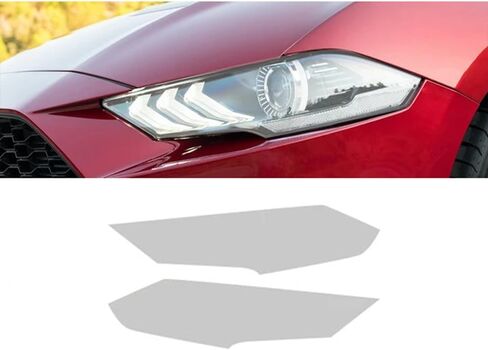 Car Headlight Protector for Ford Mustang 2015-2021,Front Light Transparent Blackened TPU Sticker Exterior Car Headlight Protective Film,Transparent in Kuwait