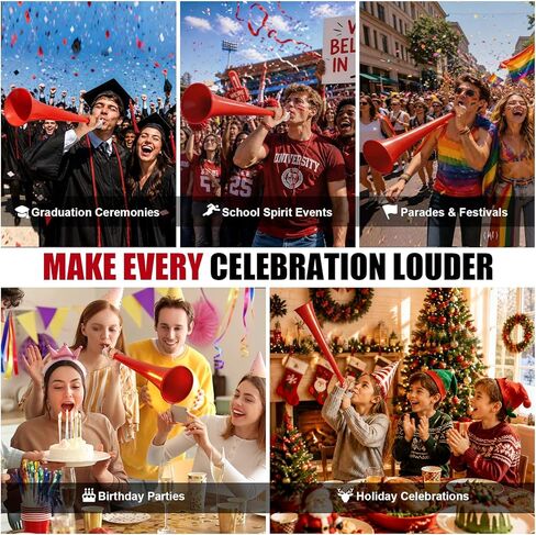 Vuvuzela, Foldable Stadium Horn, Loud Noise Maker, Cheer Horn for Soccer Games Sports Events Graduation Parties Birthday Parties, Red 23 Inch 1Pcs in Saudi Arabia