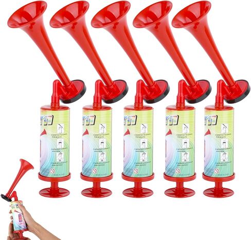 2 Pack Air Horns for Safety Hand Held Air Horns Loud Reusable Small Pump Horn for Camping Fog Warning Portable Noise Makers for Sporting Events Festival Celebrations Graduation Birthday Party Favor in Kuwait