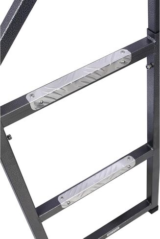 Pickup Truck Tailgate Ladder, Universal Fit, Stainless Steel Self-Drilling Hex Screws for Easy Install, Aluminum Step Grip Plates & Sturdy Rubber Feet, Extends to 42.5" in Kuwait