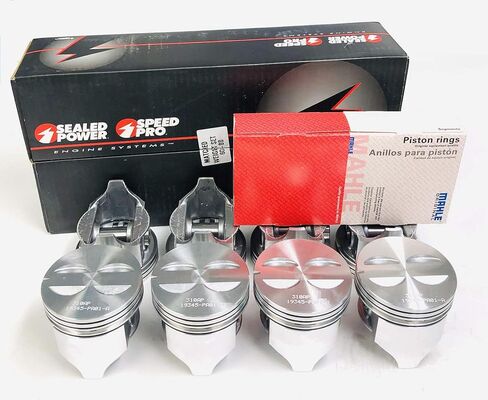 مختومة Power Speed ​​Pro +.060" مكابس مسطحة علوية وحلقات مصبوبة مجموعة من (8) متوافقة مع Chevy 327 (قطر التجويف 4.060 بوصة) in Kuwait