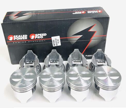مختومة Power Speed ​​Pro +.060" مكابس مسطحة علوية وحلقات مصبوبة مجموعة من (8) متوافقة مع Chevy 327 (قطر التجويف 4.060 بوصة) in Kuwait
