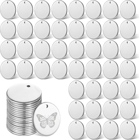 100 PCS Coin Blanks for Laser Engraving, 15mm Stainless Steel Round Coin Blank Silver Metal Stamping Blanks for Making Jewelry Crafts Engraving Supplies in Kuwait