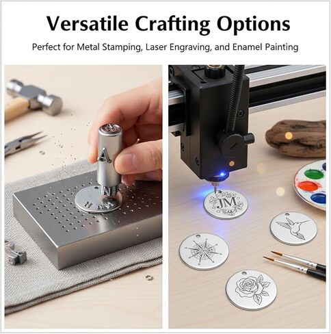100 PCS Coin Blanks for Laser Engraving, 15mm Stainless Steel Round Coin Blank Silver Metal Stamping Blanks for Making Jewelry Crafts Engraving Supplies in Kuwait