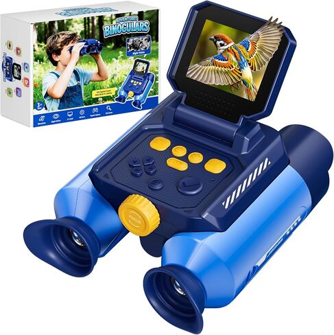Binoculars for Kids with Night Vision - 48MP FHD Digital Camera Binoculars STEM Toy with 2.4" IPS Screen, 10X Optical Zoom, Rechargeable for 4-12 Years Boys & Girls Birthday Gift Outdoor Bird Watching in Kuwait