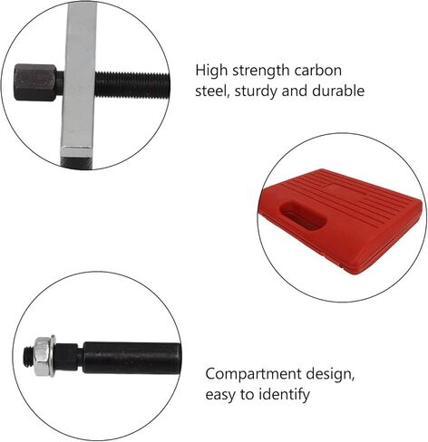 Shkalacar Steering Wheel Puller, Heat Treated Anodized Carbon Steel Strong Strength Universal for Car, with Storage Box for Easy Transport and Secure Storage Puller Set Removal Tool in Kuwait