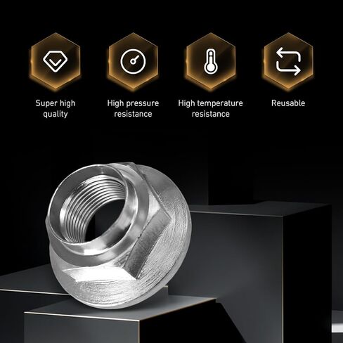 2 PCS CV Axle Nut, Front Rear Spindle Lock Lug Nut, Steel Driveshaft Spindle Nuts, Replace 902170049 Compatible with Subaru Forester Legacy Outback Impreza (Silver) in Kuwait