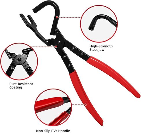 Exhaust Hanger Removal Tool Pliers Heavy Duty Carbon Steel with Narrow Offset Jaw for Tight Spaces 12 Inch Length for Car Truck and Auto Repair DIY Use in Kuwait