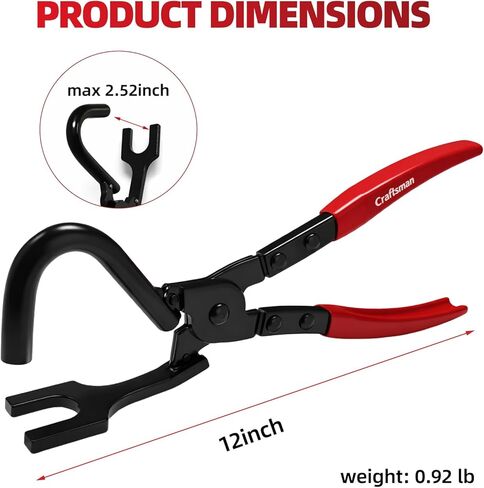 Exhaust Hanger Removal Tool Pliers Heavy Duty Carbon Steel with Narrow Offset Jaw for Tight Spaces 12 Inch Length for Car Truck and Auto Repair DIY Use in Kuwait