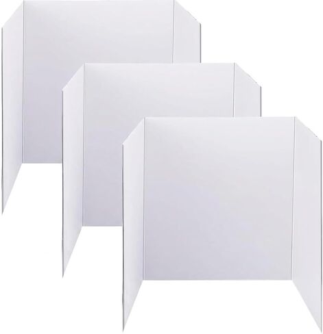 Trifold Poster Board, 24" x 16", White Corrugated Project Boards for Science Fairs, Event Displays, and Business Presentations, School Projects, 3-Pack in Kuwait