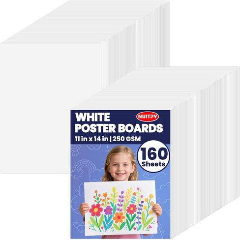 80 Sheets Poster Board, 11in x 14in White Poster Board, 250gsm Thickness Poster Paper, Poster Boards Paper Bulk for Craft, Drawing, DIY Project, Presentations, Display, Sign in Saudi Arabia