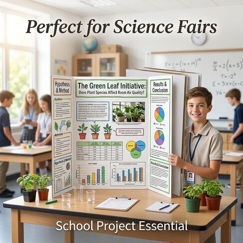Trifold Poster Board, 24" x 16", White Corrugated Project Boards for Science Fairs, Event Displays, and Business Presentations, School Projects, 3-Pack in Kuwait