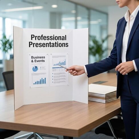Trifold Poster Board, 24" x 16", White Corrugated Project Boards for Science Fairs, Event Displays, and Business Presentations, School Projects, 3-Pack in Kuwait