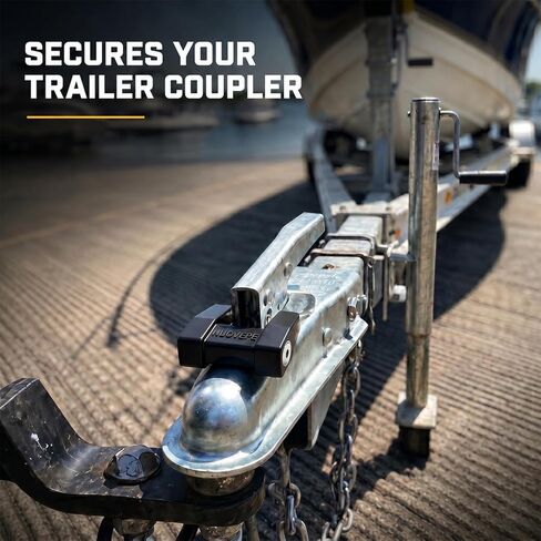 Heavy Duty Trailer Coupler Lock, 1/4" Pin with 1-1/4" Wider Span, Push-to-Lock Trailer Tongue Latch Lock, Anti-Theft Weatherproof Coupler Pin for Tow Boat, RV, Camper, Truck & Utility Trailers in Kuwait