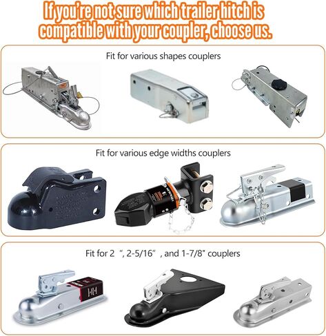 2026 Tlvuvmo Universal Trailer Hitch Locks for 2 5/16" & 2" & 1 7/8" Couplers, Enclosed Heavy Duty Tongue Lock, Anti -Theft Steel Coupler Lock for Trailers, Boat, RV, Camper in Kuwait