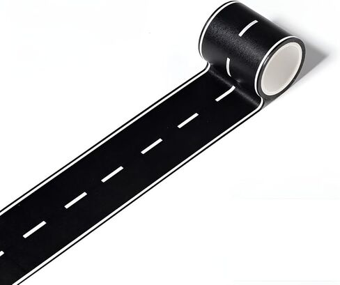 Road Street Floor Decal, Black Road Track Tape Road Border Decal, Party Decoration - 1.97 Inch Wide 16.4 FT Long in Kuwait