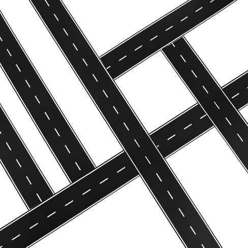 Road Street Floor Decal, Black Road Track Tape Road Border Decal, Party Decoration - 1.97 Inch Wide 16.4 FT Long in Kuwait