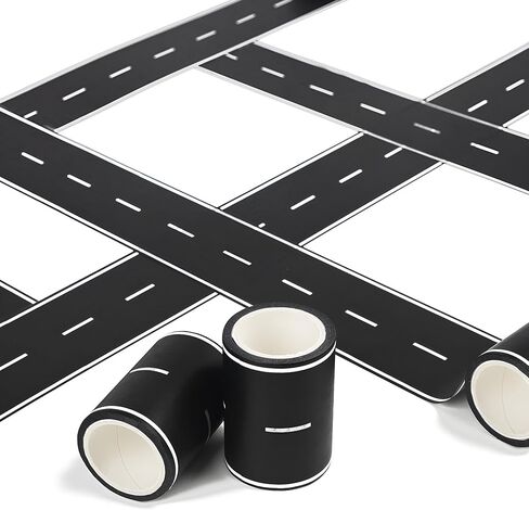 Road Street Floor Decal, Black Road Track Tape Road Border Decal, Party Decoration - 1.97 Inch Wide 16.4 FT Long in Kuwait