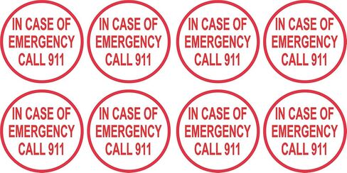 StickerTalk in Case of Emergency Call 911 Vinyl Stickers, 8 Stickers, 1.5 inches by 1.5 inches Each in Kuwait